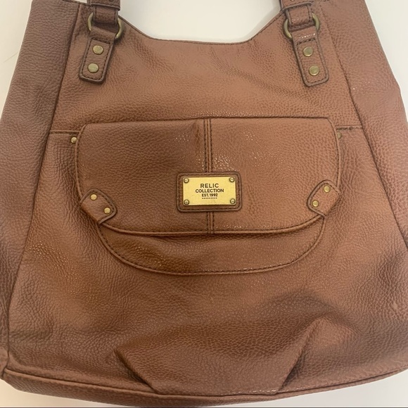 Relic by Fossil Vegan Tan Pebble Leather Blakely Hobo Tote Bag - Picture 10 of 16